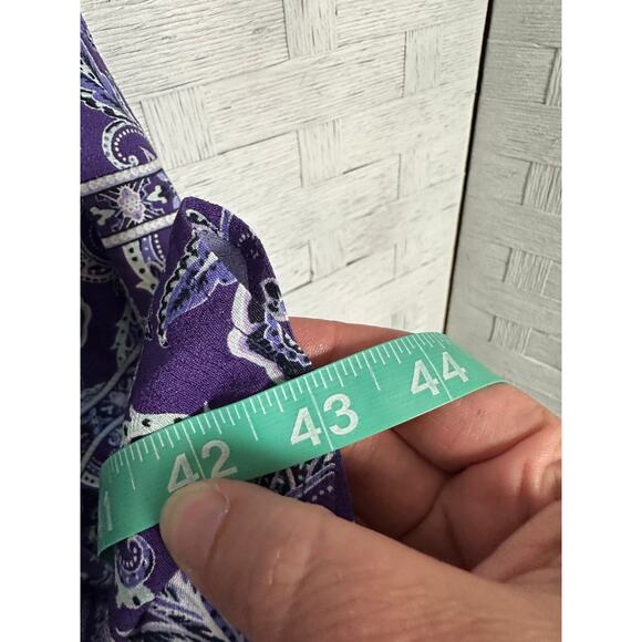 J Jill women’s dress button up Bohemian Paisley, purple 3/4 sleeve plus size ￼ - Picture 10 of 11